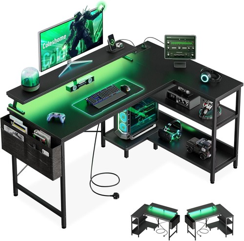 Shaped gaming desk with - shaped,