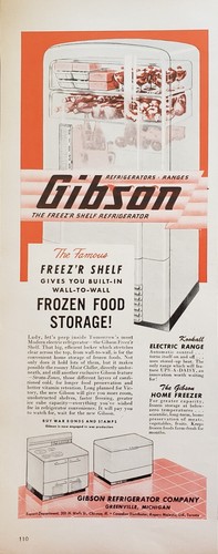 1945 gibson freezer - freezer, shelf